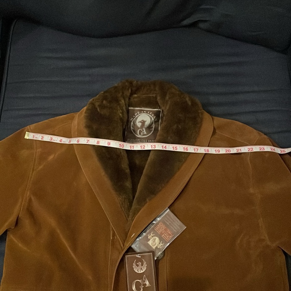 GA Italian Textile Group Handmade Shearling Mens Coat - Picture 11 of 14